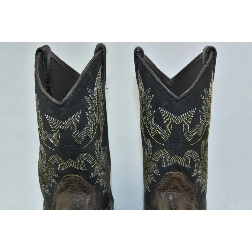 Ariat WorkHog Youth Boys Size 5 Wide‎ Square Toe Boots Bruin Brown -Flaws-